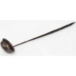 A George III silver toddy ladle, marks rubbed,