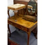 An 18th Century style walnut side table, 91cm wide,