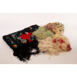 A Chinese silk shawl,