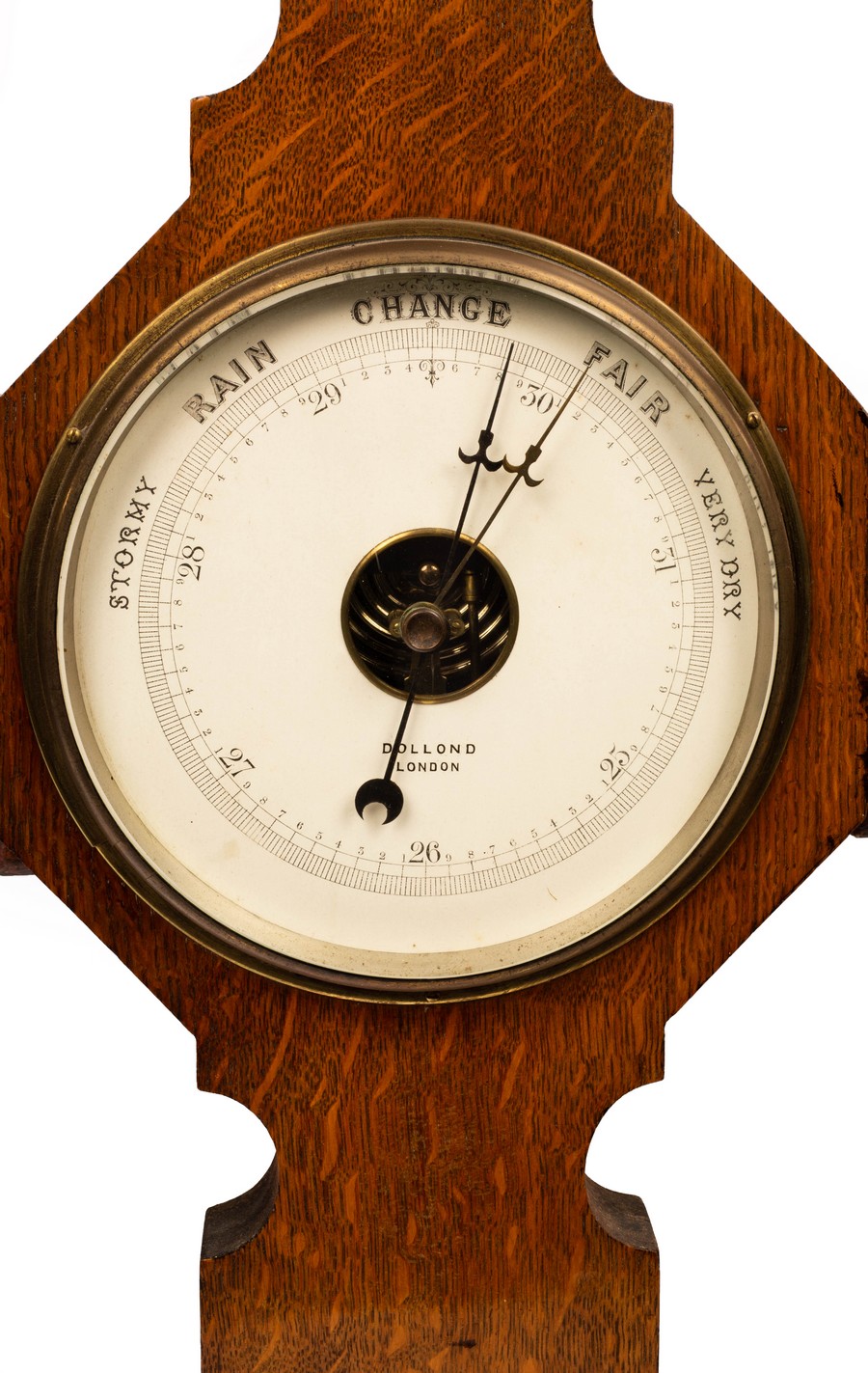 An oak cased barometer by Dollond, - Bild 3 aus 3