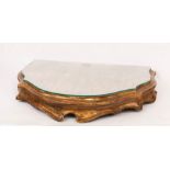 A Venetian table top with faux marble finish and fitted glass top,