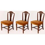 Three 19th Century splat back dining chairs