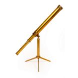 A 19th Century lacquered brass telescope by A Schwaiger, Augsburg,