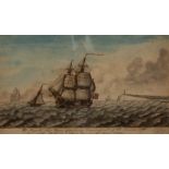 Benjamin Toddy/Marine Scene with His Majesty's Ship Diana/watercolour, 21cm x 35.