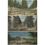 After John Tinney/View of the Chateau of Seaux, Near Paris/hand coloured engraving,