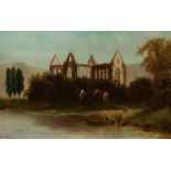 V Magnier/Tintern Abbey/signed and dated 1878/oil on board,