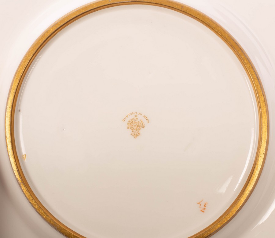 A set of six Royal Worcester plates of square shape centred by floral studies, - Bild 3 aus 3