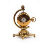 An 18ct gold half-hunter pocket watch with blue enamel Roman numerals to the outer case/Provenance: