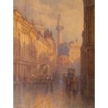 Edgar Thomas Wood (1860-1935)/London Street Scene/signed/watercolour,