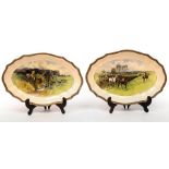 Two Copeland & Sons oval dishes of hunting interest after Lionel Edwards,