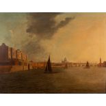 Attributed to Daniel Turner (1782-1820)/A View of the Thames/St Paul's and Somerset House