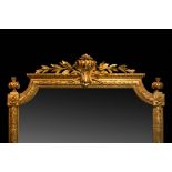 A 19th century French giltwood and gesso wall mirror,