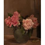 Alice Mary Burton (1893-1968)/Still life with Vase of Pink Roses/oil on canvas,