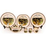 A quantity of Copeland & Sons ceramics of Berkeley Hunt interest after Lionel Edwards,