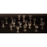 A group of late 18th & 19th Century drinking glasses to include two English ale glasses with