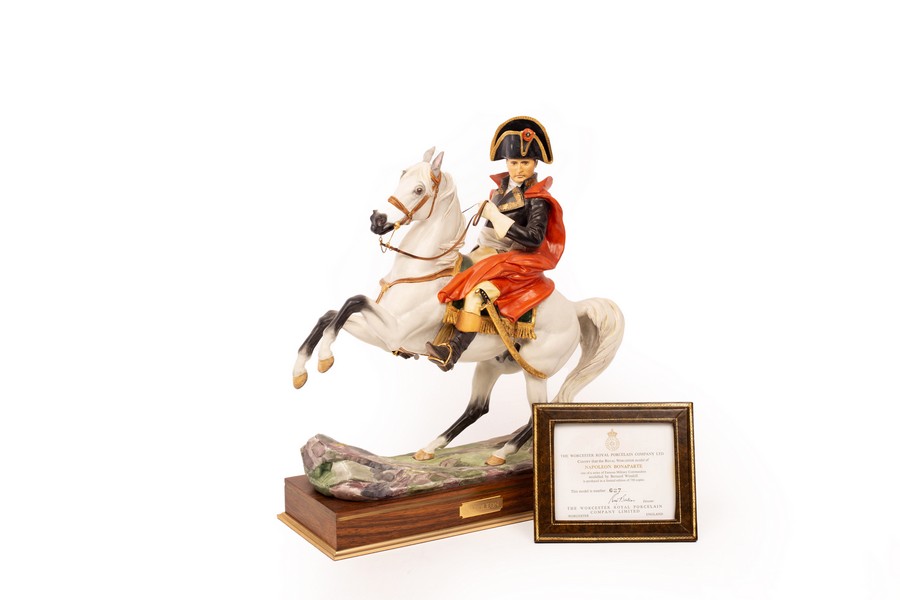 A Royal Worcester equestrian figure of Napoleon, modelled by Bernard Winskill, - Bild 2 aus 2