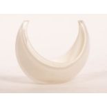 Jane Beebe, a white and clear glass 'Moon' bowl of crescent shape and folded interior,
