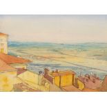 Francis Hewlett (1930-2012)/Cortana, Italy/signed, dated 1985 and inscribed 'For Liz'/watercolour,