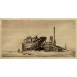 Henry Rushbury (1889-1968)/Shipbuilders with Cart and Horse/signed in pencil/drypoint etching,