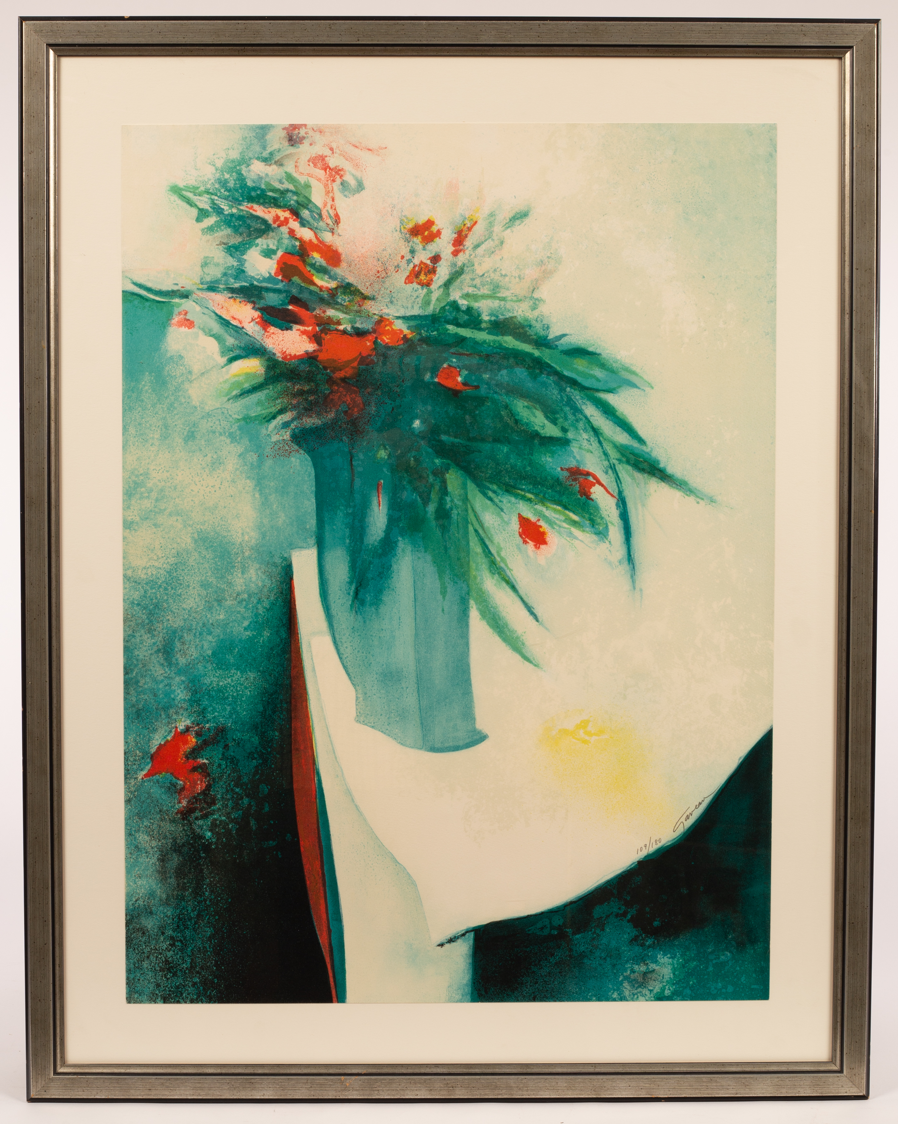 Claude Gaveau (born 1940)/Vase of Flowers/signed and numbered 109/180/lithograph in colours, - Image 3 of 5