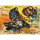 Leslie Duxbury (1921-2001)/Pigeons/colour print, mounted on card/three copies,