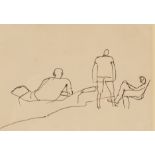 Keith Vaughan (1912-1977)/Three Figures/ink drawing, 12cm x 16.