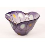 Pauline Solven (born 1943), an art glass vase with lipped rim,