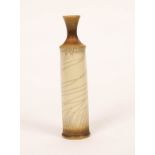 David White (1934-2011), a slender porcelain bottle vase, cream crackle glaze, impressed mark,