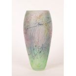 Attributed to Will Shakspeare, a studio glass vase with trailed and mottled decoration,