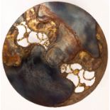 Sarah Reilly, a copper bowl with pierced organic designs,