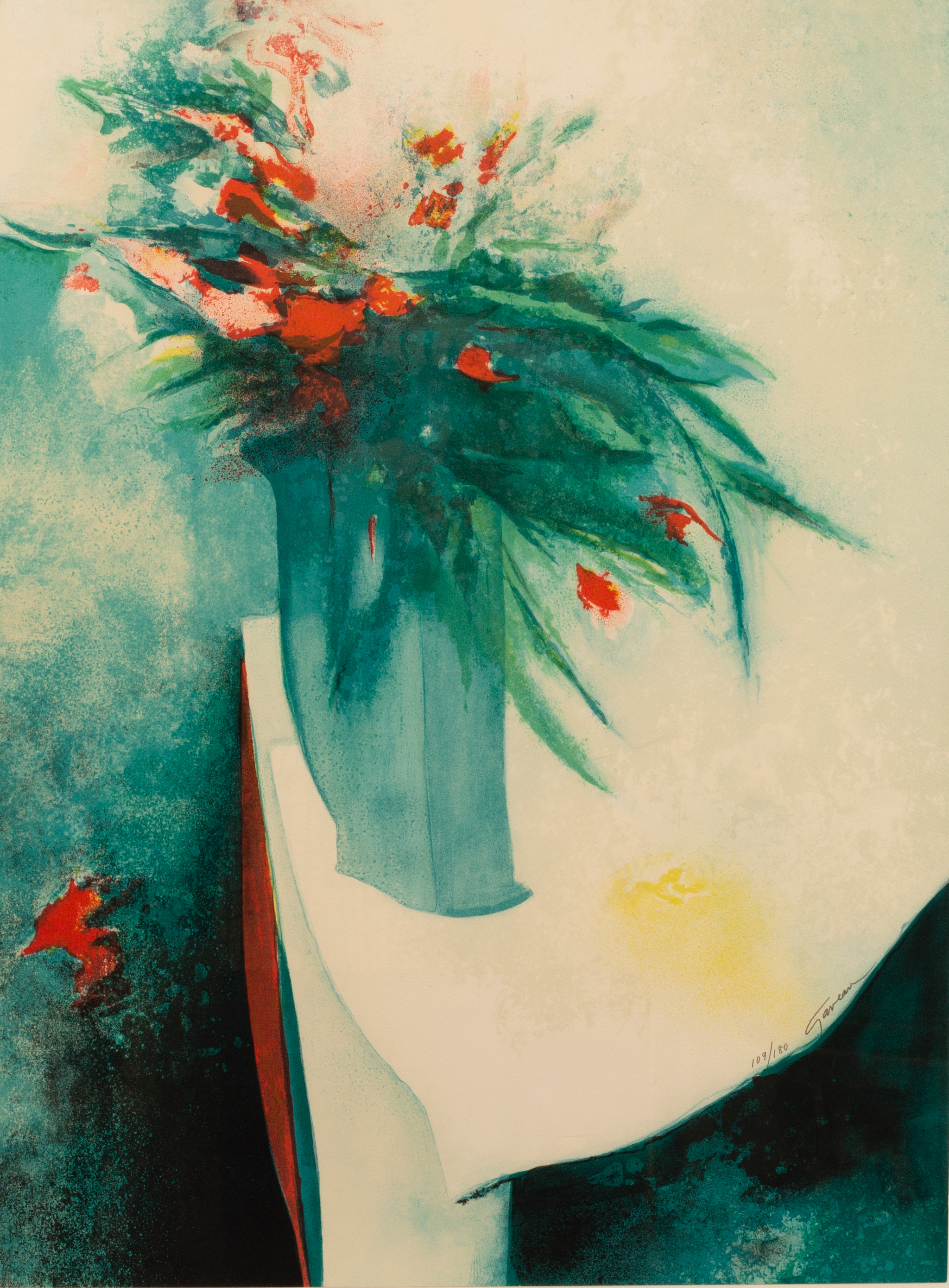 Claude Gaveau (born 1940)/Vase of Flowers/signed and numbered 109/180/lithograph in colours,