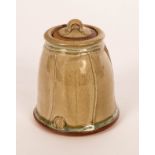 Stephen Parry (born 1950), a lidded tapering pot with fluted sides, seal mark,