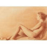 20th Century British/Female Nude/indistinctly monogrammed, dated '97/red crayon or pastel,