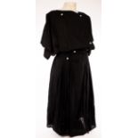 Sportmax, black linen belted 'gymslip' dress,