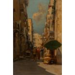 J Moronti (20th Century)/Street Scenes/a pair/oil on canvas, 44.