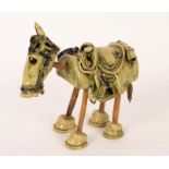 Francis Hewlett (British 1930-2012), Primitive Horse, a ceramic and wood sculpture,