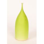 Sophie Cook (born 1974), a lime green bottle vase with slender neck, impressed mark,
