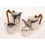 An Art Deco style Picquot Ware tea and coffee service of four pieces