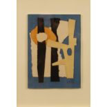 James Hull (1921-1990)/Untitled (Blue)/signed and dated Hull '55/mixed media collage,