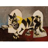 Leslie Illsley (1936-1989)/Tiger Cat/signed and dated '88/gouache, 40cm x 54.