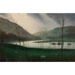 Nicholas Hely-Hutchinson (born 1955)/The Flooded River near Hanford/oil on board, 39.