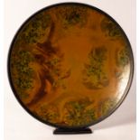 Andrew Hill, a raku glazed charger, incised monogram, 43.