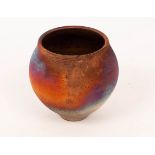 Simon Rich (born 1949), an ovoid raku fired bowl, seal mark to base,