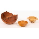 Dave Regester, a turned quince wood bowl with natural form edge,