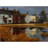 Mavis Cossham/The Village Green, Frampton-on-Severn/signed, label verso/oil on board, 28.