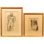 Francis Hewlett (1930-2012)/Male Classical Statue/signed and dated '49/pencil drawing, 26.