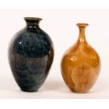 Simon Rich (born 1949), an ochre crystalline glaze vase, impressed mark to base, 15cm high,