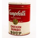 Dino Gavina, 'Omaggio ad Andy Warhol' stool, Campbell's Chicken Gumbo Soup,
