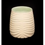 Grainne Watts (born 1960), a porcelain vase from the 'Spinal' series, pale green glazed interior,