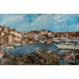Joy Day/Mevagissy/signed; St Mawes Art Group label verso/oil on board, 49.